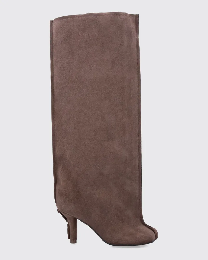 Maison Margiela Anatomic Kniehohe Stiefel aus Veloursleder mit Stiletto-Absatz Braun