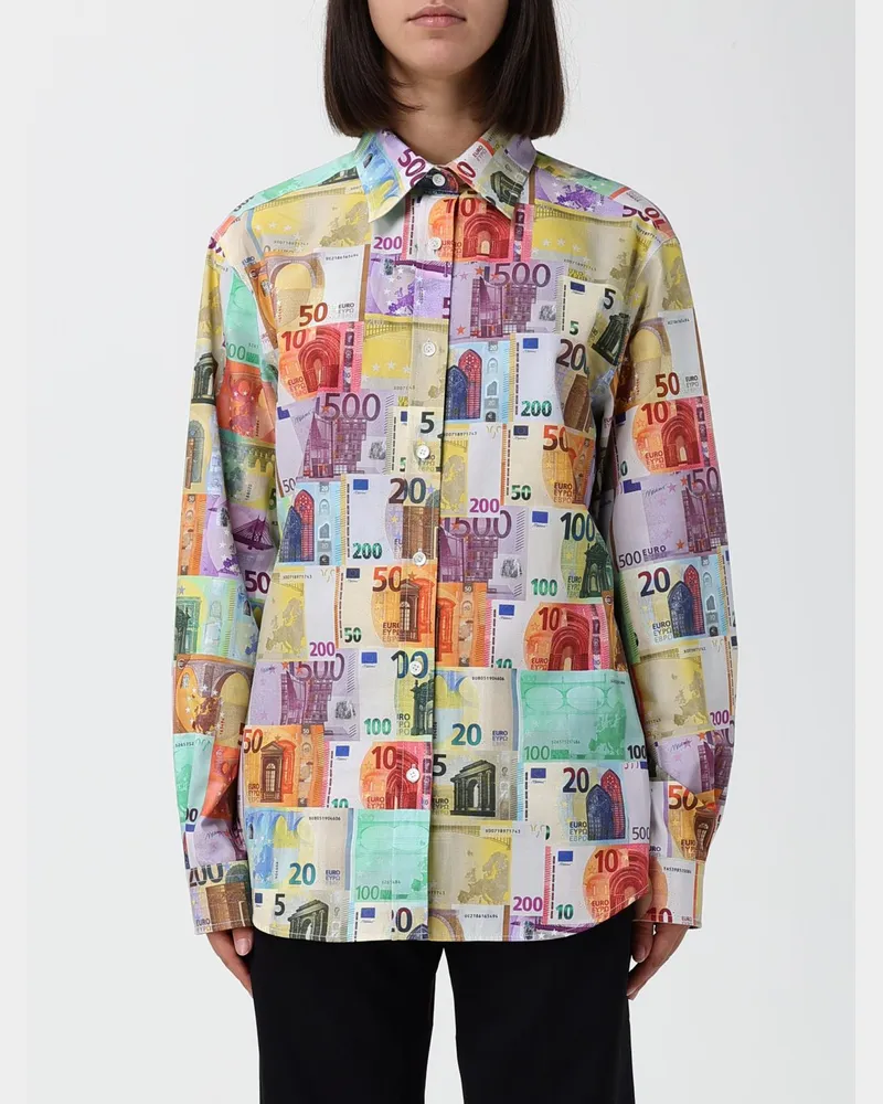Moschino Relaxed-Fit Baumwollhemd mit grafischem Allover-Print Bunt