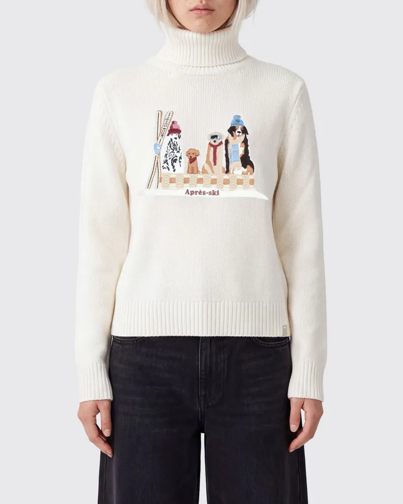 Jacob Cohën Woll-Rollkragenpullover mit Kontraststickerei und langen Ärmeln Yellow