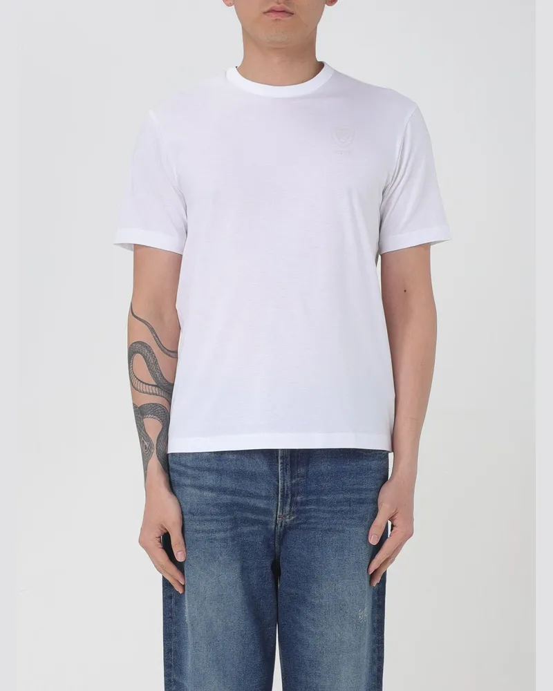 Blauer T-shirt herren Weiß