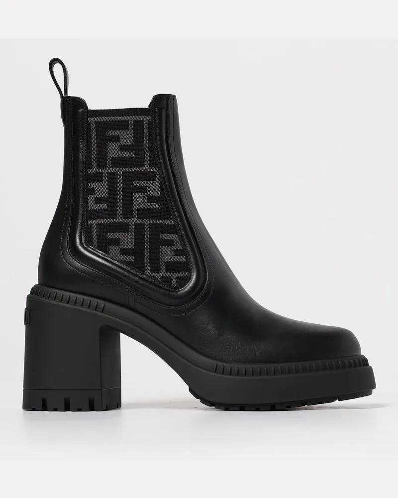 Fendi Flache stiefeletten damen Schwarz