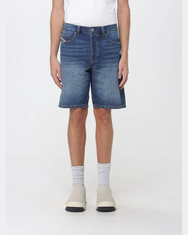 Diesel 5-Pocket knielange Jeans-Shorts aus Baumwolldenim Blau