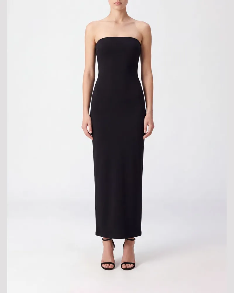 Norma Kamali Off-Shoulder-Etuikleid aus Stretch-Jersey in Midilänge Schwarz