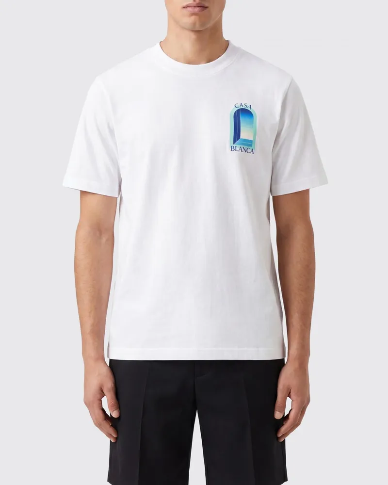 Casablanca Paris Rundhals-T-Shirt aus Bio-Baumwolle mit Logo-Print Butter