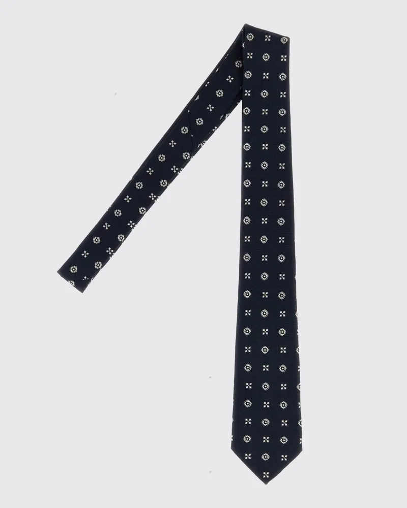 Saint Laurent Krawatte aus reiner Seide mit Blumenmuster von Navy