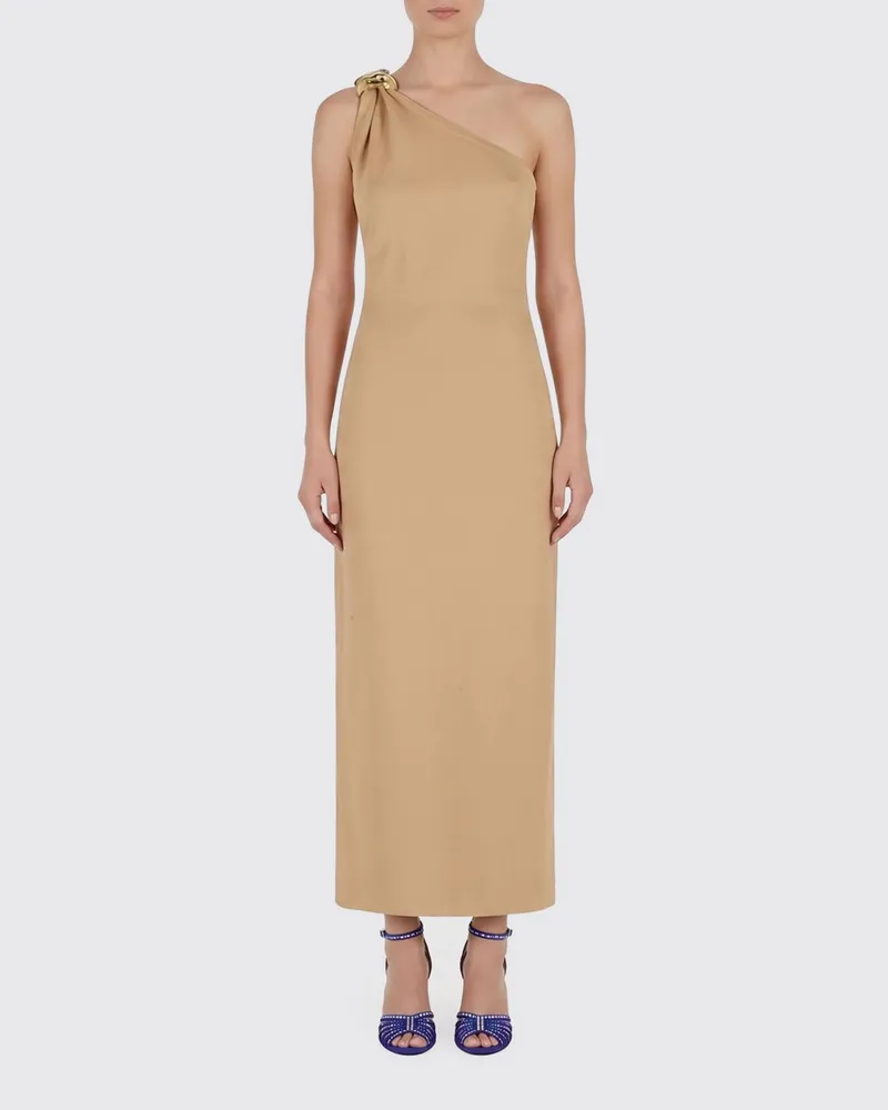 Elisabetta Franchi Red Carpet Strickkleid im Stoffstich Braun