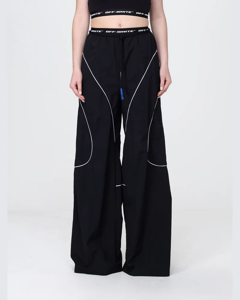 OFF-WHITE Palazzo-Hose aus technischem Gewebe Schwarz