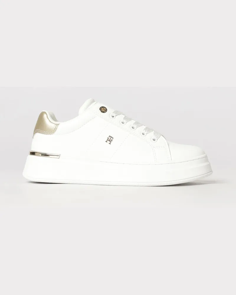Tommy Hilfiger Zweifarbige Low-Top Sneaker aus Leder und Kunstleder für Jungen Weiß