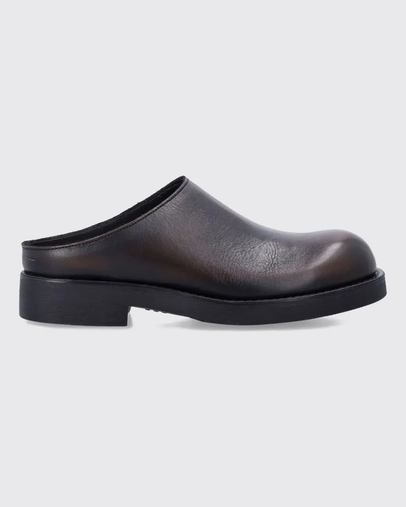 Maison Margiela Mules aus Rindsleder von mit niedrigem Absatz und abgerundeter Kappe Leder