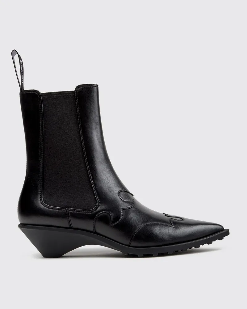 Camper Anita Chelsea-Stiefeletten aus Glattleder mit skulpturalem niedrigem Absatz Schwarz