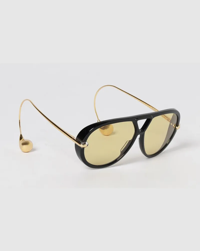 Bottega Veneta Aviator Drop Sonnenbrille aus Metall und Bio-Acetat Schwarz