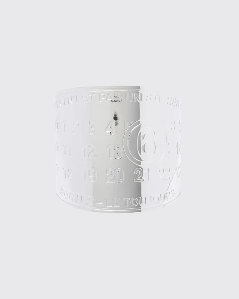 Maison Margiela Armreif aus Messing mit eingraviertem numerischem Logo Silber