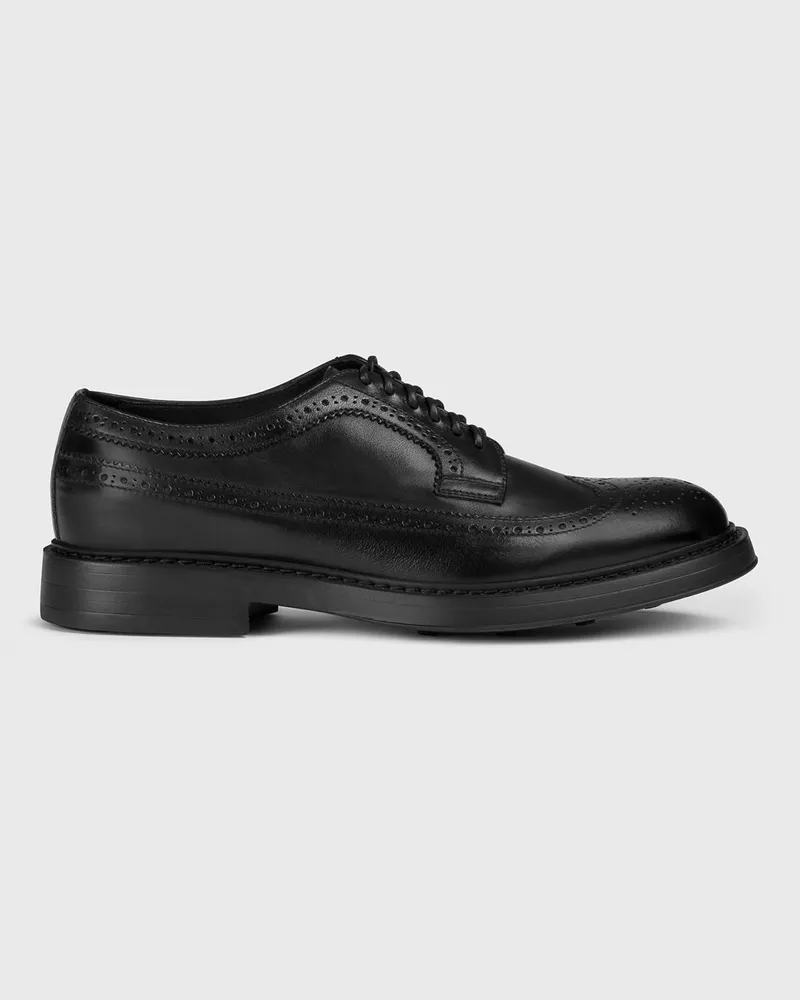 Doucal´s Leder-Derbys mit Brogue-Muster Schwarz