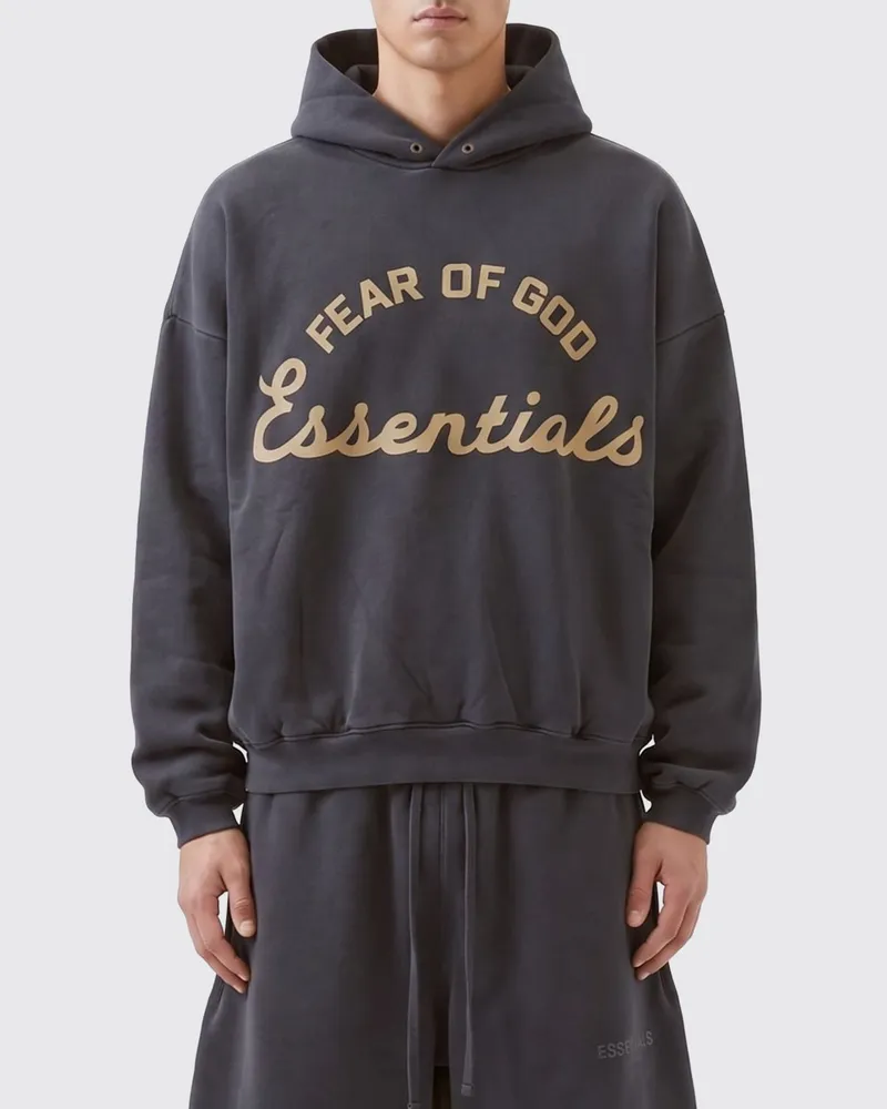 Fear of God Relaxed-Fit Baumwoll-Hoodie mit Kontrastlogo Schwarz