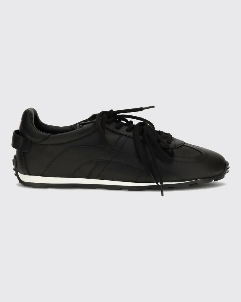 Dsquared2 Low-Top-Sneaker aus Kalbsleder mit gezahnter Sohle Schwarz