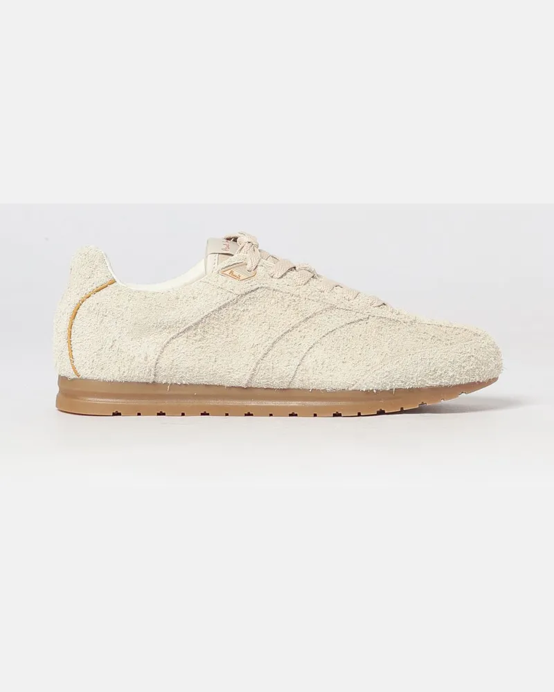 Paul Smith Shaggy Low-Top-Sneaker aus Veloursleder mit Logo hinten Weiß