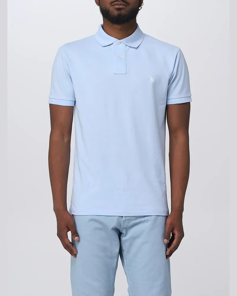 Ralph Lauren Polo-Shirt aus Baumwolle Hellblau
