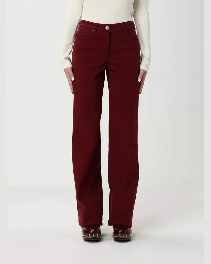 Etro Hose damen Burgunderrot