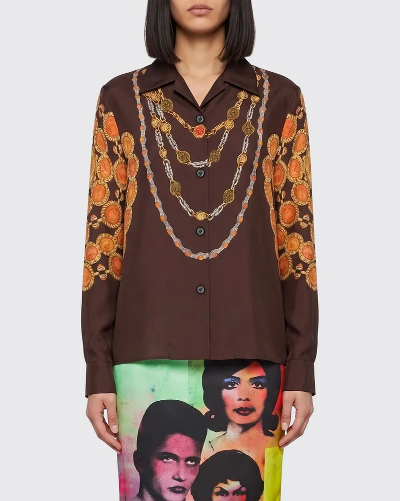 Versace Hemdbluse damen Braun