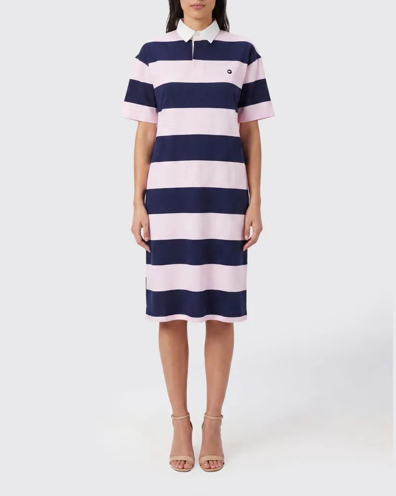 COPERNI Gestreiftes Midi-Polokleid aus Bio-Baumwolle mit Kontrastlogo Bunt