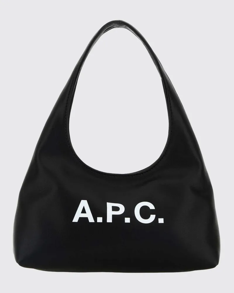 A.P.C. Ausgestellte Ninon Schultertasche aus Kunstleder mit Logo-Print Schwarz