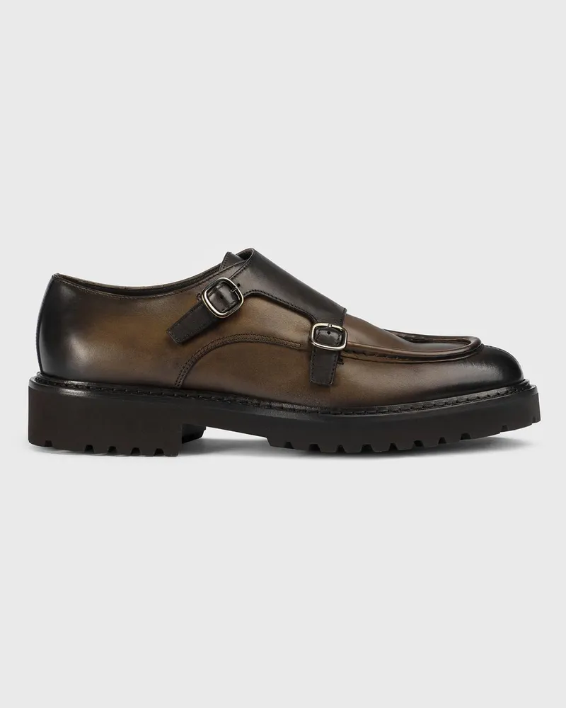 Doucal´s Monk Strap Schuhe aus Leder Braun