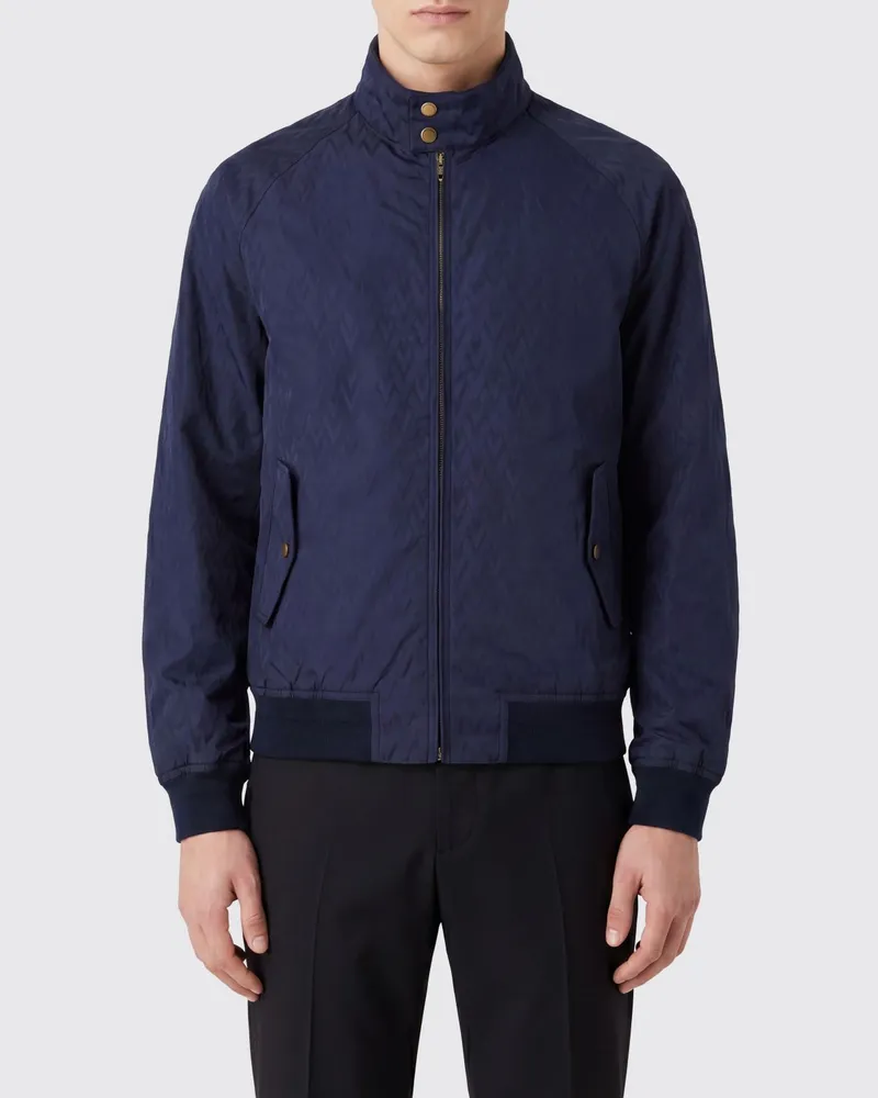 Valentino Garavani Gesteppte Bomberjacke aus Baumwolle mit Stehkragen und VLogo Signature Blau