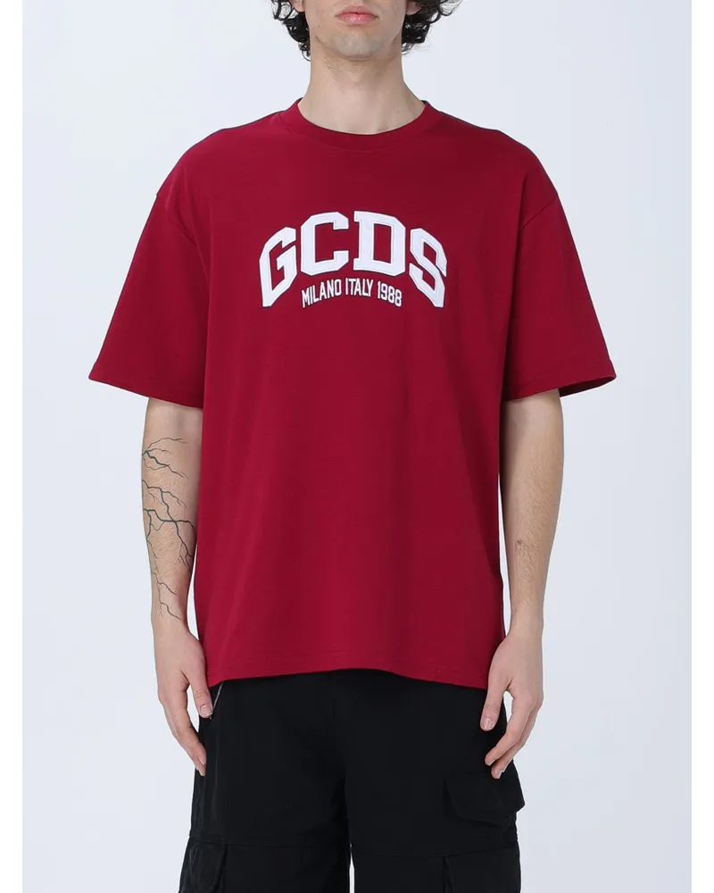 GCDS T-shirt Burgunderrot