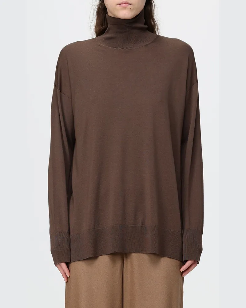 Max Mara Max Mara Klassischer Langarm-Rollkragenpullover aus reiner Wolle Braun