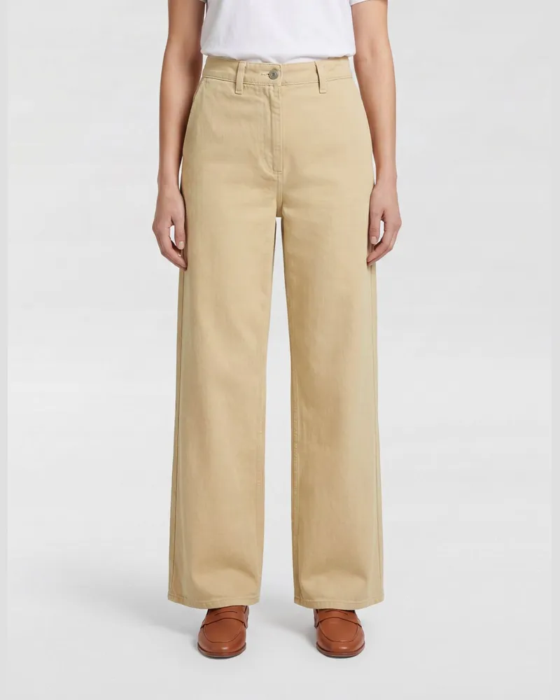 Magda Butrym Palazzo-Jeans mit hohem Bund aus Baumwolldenim Beige