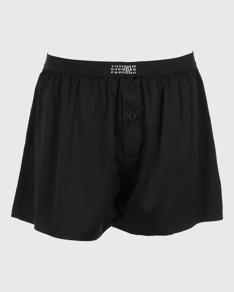 Maison Margiela Boxershorts aus Seide mit elastischem Logo-Bund Schwarz