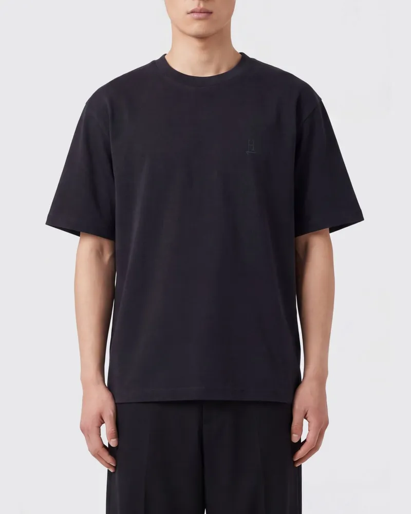 Herno Relaxed Fit T-Shirt aus reiner Baumwolle mit Rundhalsausschnitt Schwarz