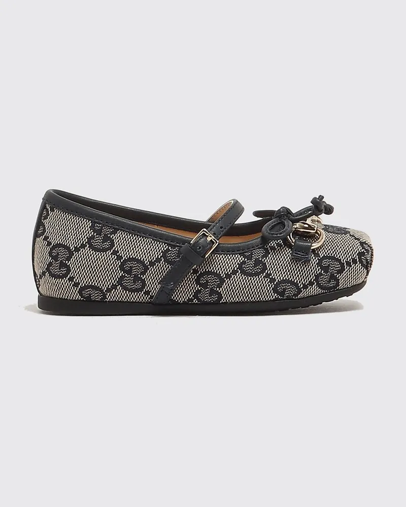 Gucci GG Jacquard Monogramm Canvas Ballerinas Blau