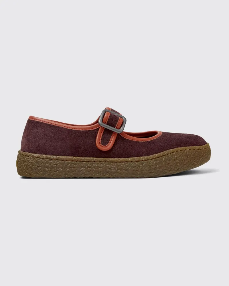 Camper Peu Terreno Wildleder-Sneakers Burgunderrot