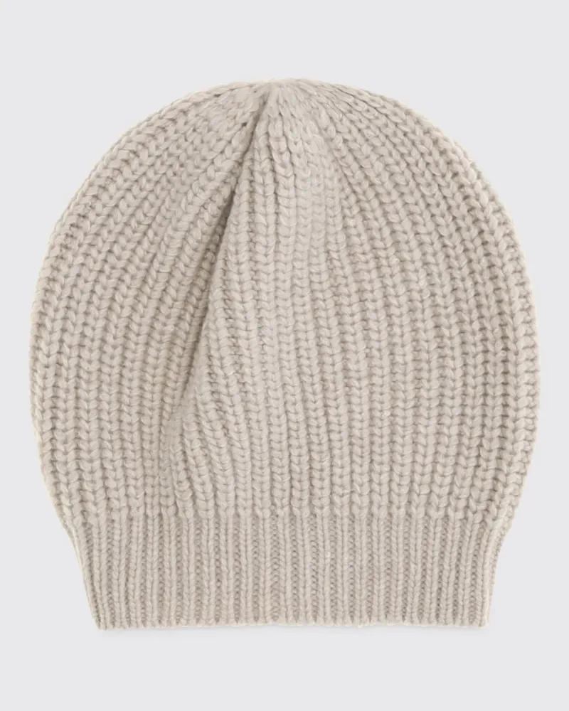 Brunello Cucinelli Beanie aus Kaschmir und Seide mit Pailletten Beige