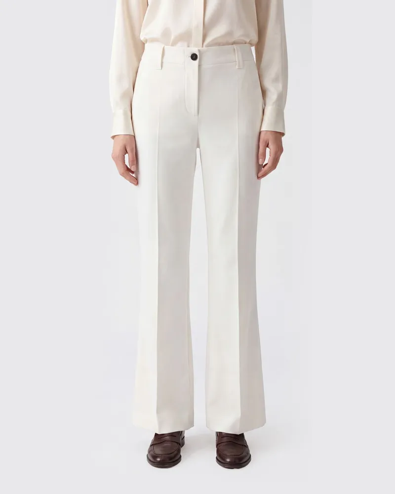 Brunello Cucinelli Gerade Baumwollhose Weiß