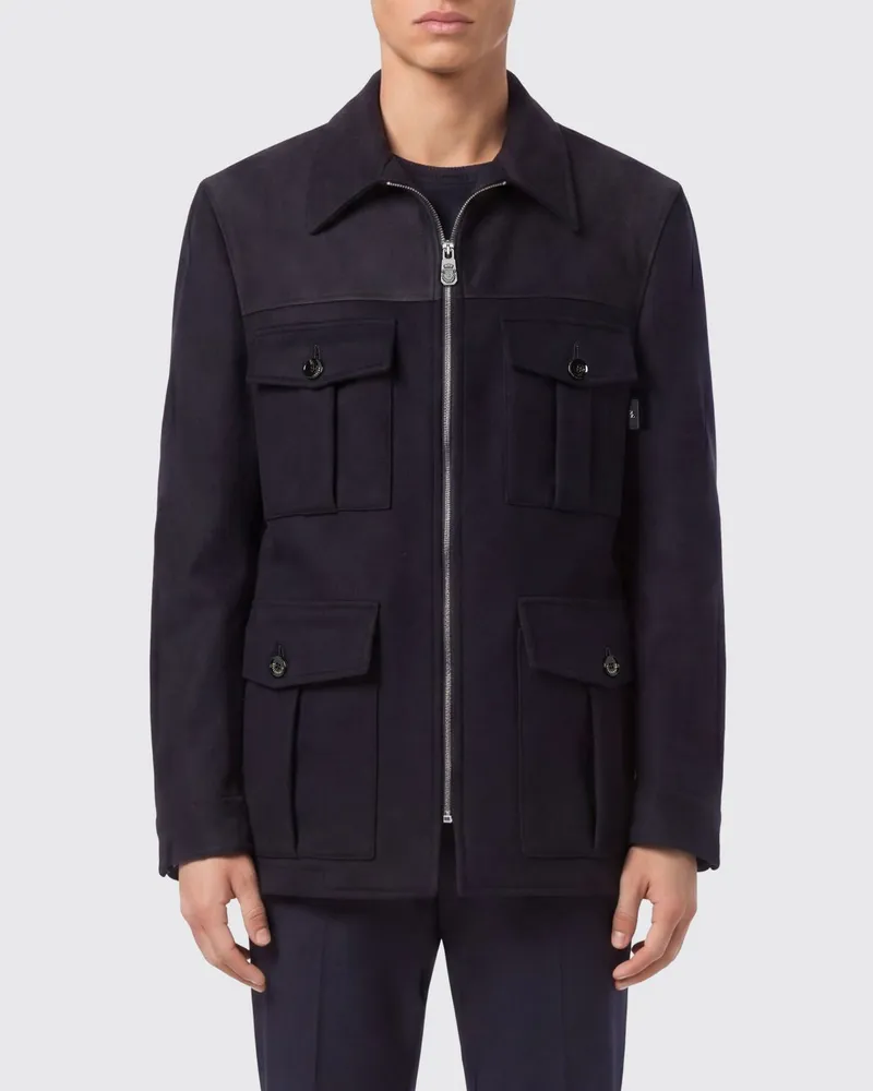 Billionaire Sahariana aus Wollmischung Navy