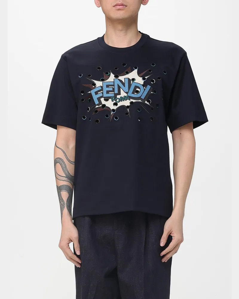 Fendi T-shirt herren Blau
