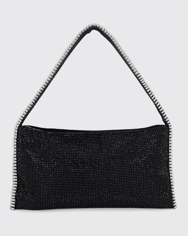 Benedetta Bruzziches Schultertasche Your Best Friend mit Kristallen und Schmuckgriff Schwarz