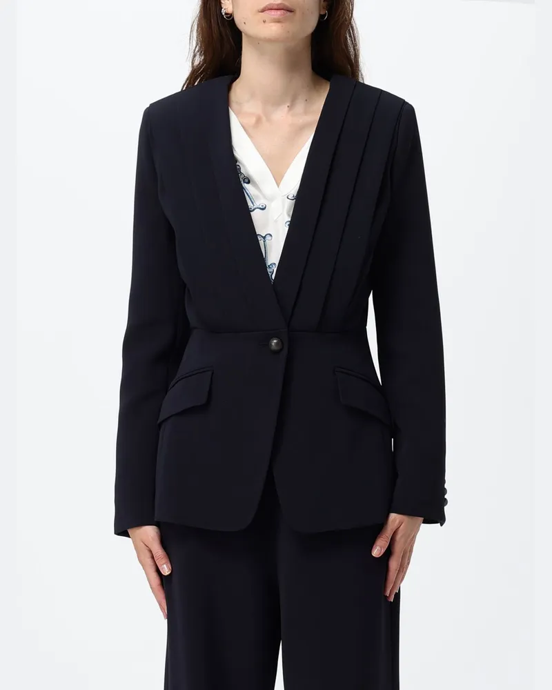 Max Mara Einreihiger Slim-Fit-Blazer aus reiner Schurwolle Navy