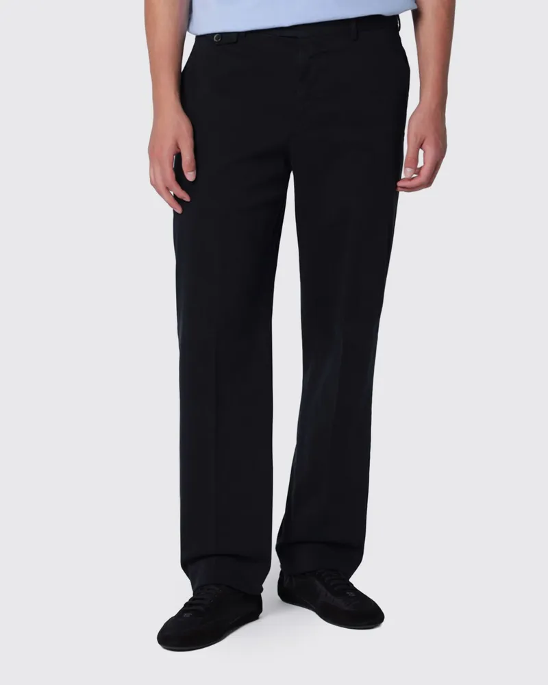 PT TORINO Pleated-Chino mit geradem Bein von aus Stretch-Baumwolle Navy