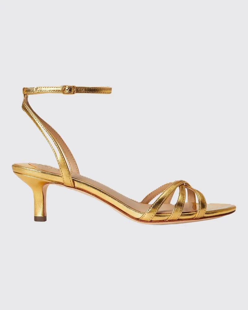 Ralph Lauren Kendyl Ledersandalen mit Stilettoabsatz und Knöchelriemen Braun