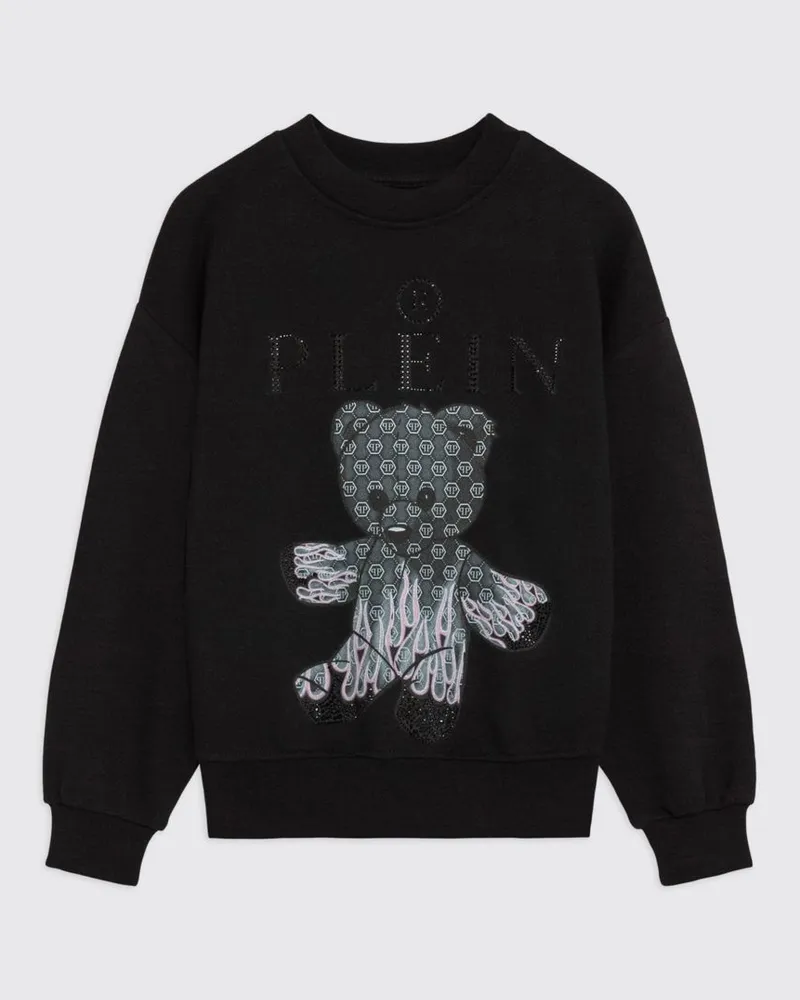 Philipp Plein Baumwoll-Rundhalspullover Schwarz