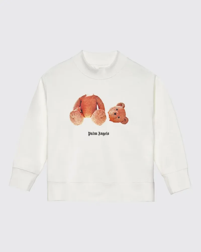 Palm Angels Baumwoll-Rundhalspullover mit Logo-Print Beige