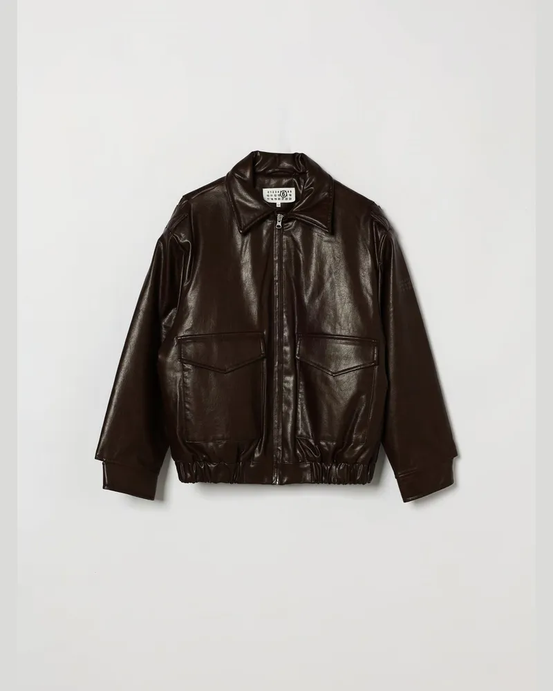 Maison Margiela Leichte Jacke im Hemdstil aus Kunstleder für Jungen Braun