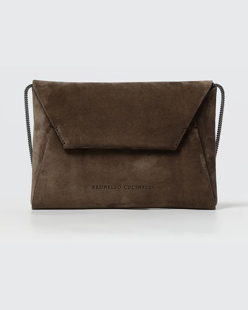 Brunello Cucinelli Schultertasche damen Taubengrau
