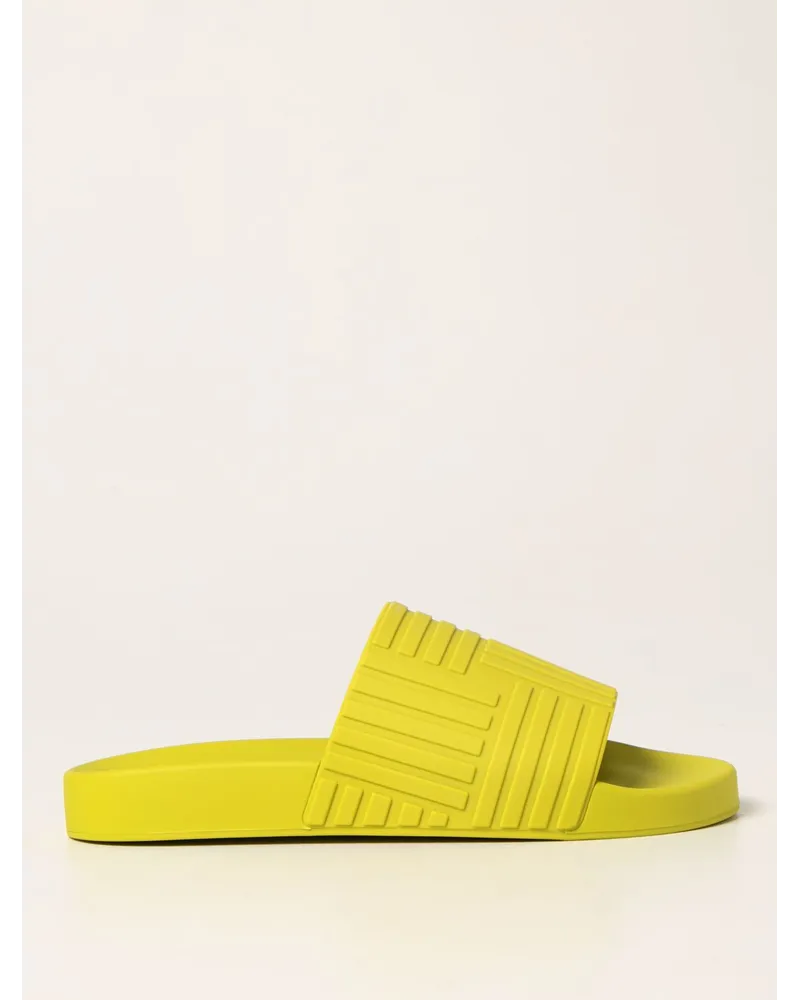 Bottega Veneta Slide-Sandale aus Gummi Gelb