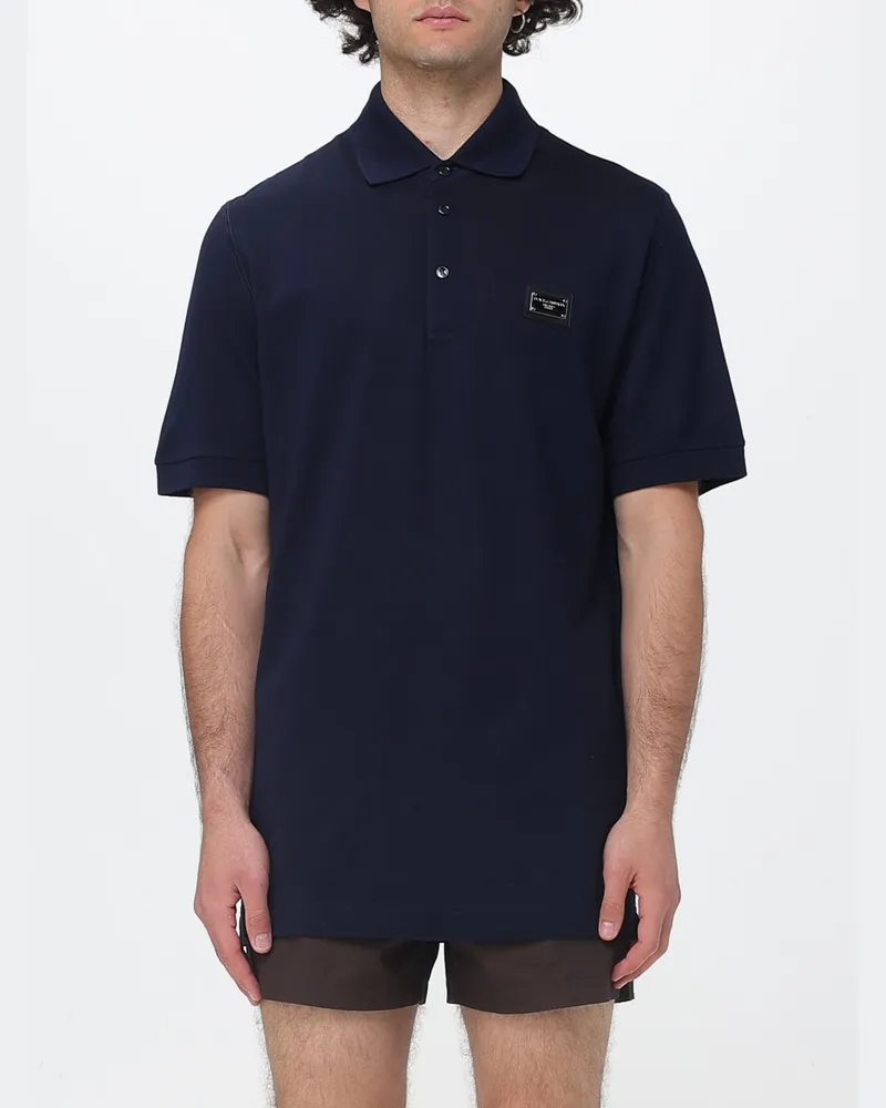 Dolce & Gabbana DOLCE  GABBANA Dolce & Gabbana Baumwoll-Polohemd Blau