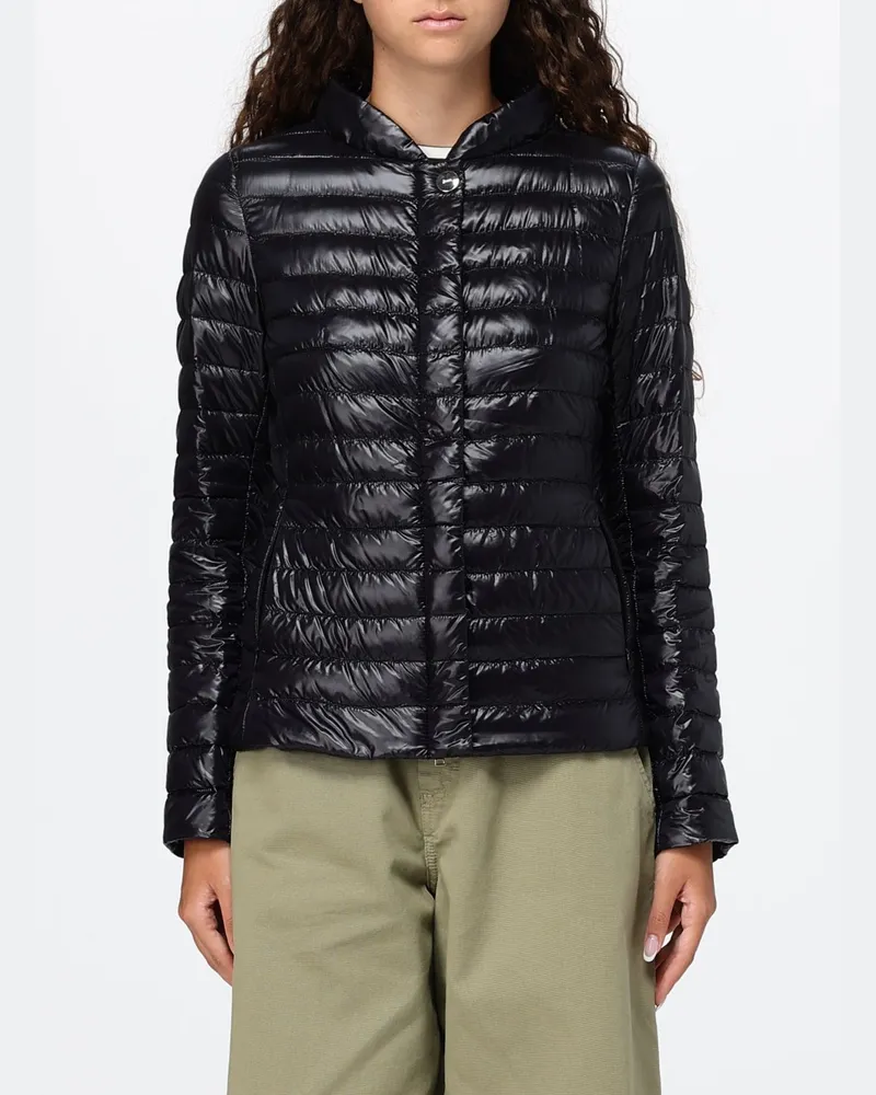 Herno Kurze Slim-Fit-Daunenjacke Elena aus wasserabweisendem Ultralight-Nylon Schwarz