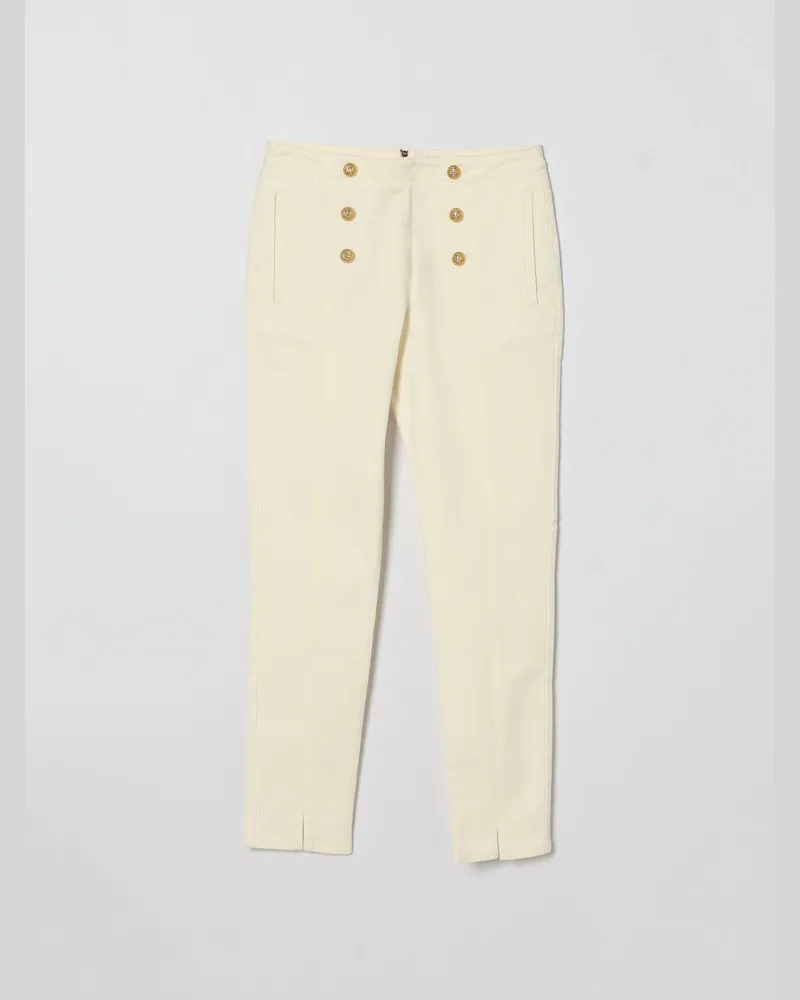 Balmain Stretch-Baumwollhose Weiß